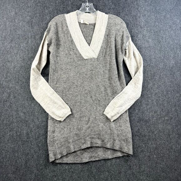 Moth Antropologie Sweater Women's Small Gray Two Tone Wool Alpaca Blend - Picture 1 of 7